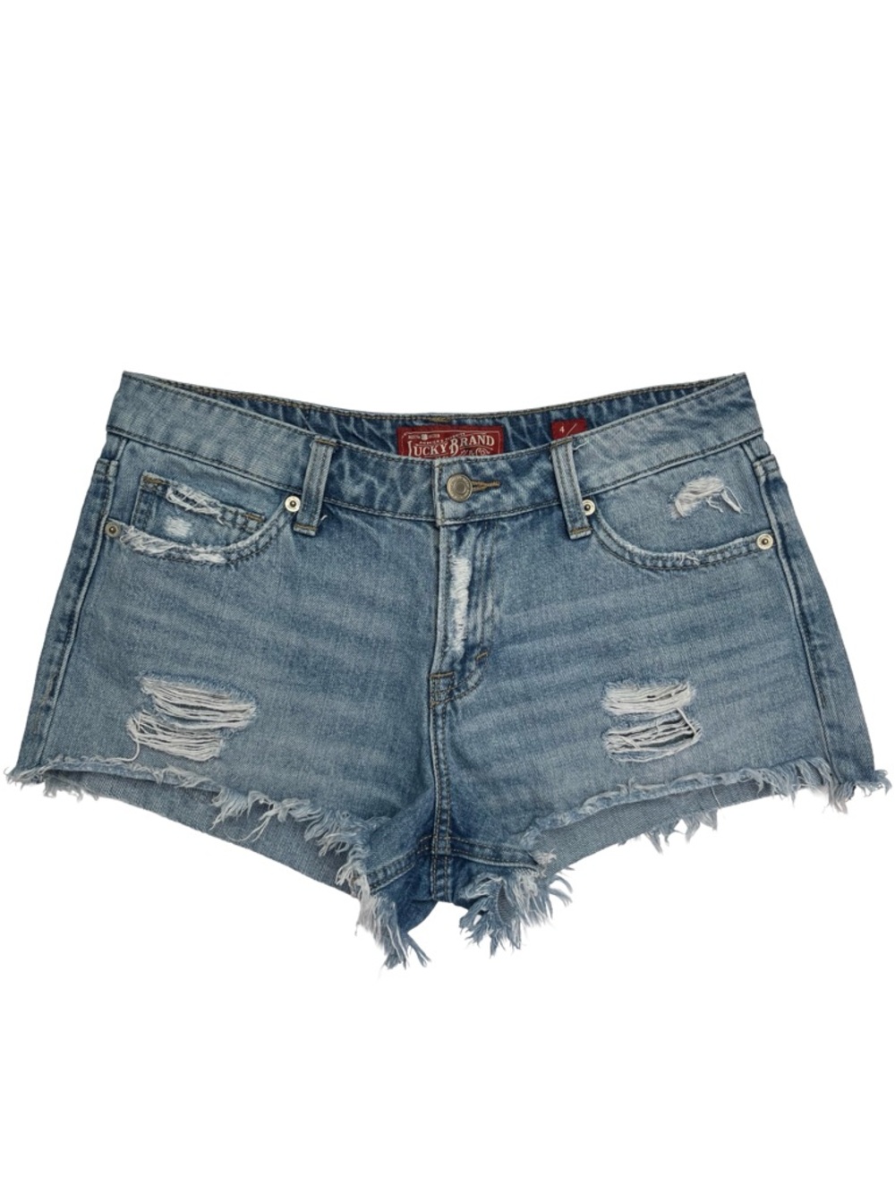 Lucky Brand Cut Off Denim Shorts Size 4 / 27 Distressed Blue Y2K
